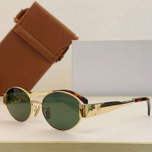 Rama mężczyzn moda okulary przeciwsłoneczne okulary kobiety łukowe owalne okulary przeciwsłoneczne 40235 damskie złoto drutowy rama zielona soczewki metalowe lustro nóg triplet