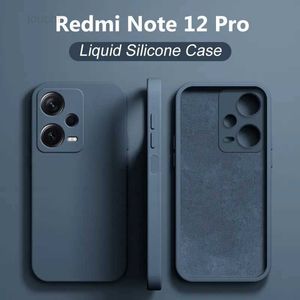 Mobiltelefonfall Redmi Note 12 Pro Case Square Liquid Silicone Telefonfodral för Redmi Note 12 Pro Plus Note12Pro 4G Note12 Pro Soft Cover L230823