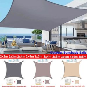 Tents and Shelters Waterproof Sun Shelter Sunshade Protection Shade Sail Awning Camping Shade Cloth Large For Outdoor Canopy Garden Patio 3x5m 3x6m 231013