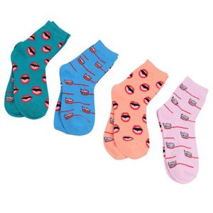 Personality Lips Toothbrush Men's and Women's Socks Mid-tube Cotton Sock Trendy Illustration Fashion270h