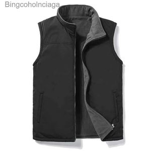 Men's Vests Men 2023 Autumn New Thick Sleeveless Vest Jacket WaistCoat Men's Winter Casual Warm Vests Sleeveless Outwear Fleece Jacket 5XLL231014