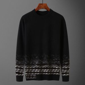Moda Sweaters Erkekler Sonbahar Mektubu İşlemeli Sweaters İnce Fit Erkekler Sokak Giyim Erkek Giysileri Örme Kazak Erkekler Sulağı