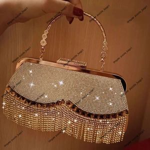 Women Banquet Handbags 2022 New Diamond-studded Tassel Evening Bags Femme Wedding Purse Dress Beaded Party Clutch