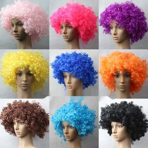 Wide Brim Hats Bucket Hats Round Curly Wig Carnival Children Adult Explosion Hair Hat Children's Day Party Accessories Fluffy Funny Clown Fans Headgear 231013
