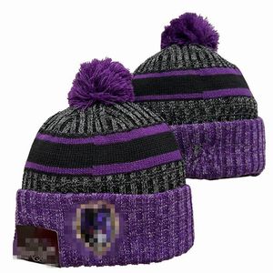 Men Knitted Cuffed Pom Baltimores Beanies BAL Bobble Hats Sport Knit Hat Striped Sideline Wool Warm BasEball Beanies Cap For Women A2