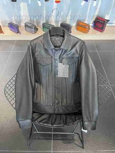 Herren-Lederimitat-Designer-Luxus-Designer-Lederjacke für Herren in Schwarz mit hochwertiger Narbenstruktur, einreihiger Motorradstil, stilvolle Herrenjacke 2ES1