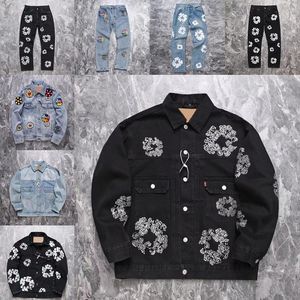 Designerskie dżinsy High Street Denim łzy w stylu moda hip -hop warstwy leżak dżins moda vintage luźne dżinsy na 2023 spodnie