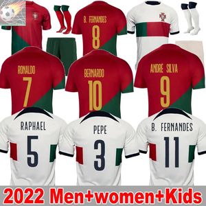 RONALDO Portogallo maglie da calcio 22 RUBEN RONALDO UOMINI BAMBINI KIT DONNE camicie PEPE JOAO FELIX 2023 B.FERNANDES BERNARDO R.SANCHES DIOGO J RONALDO Maglia della squadra della Coppa del Mondo