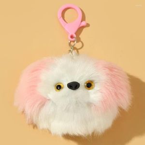 Portachiavi Simpatico peluche per cani, animali domestici, portachiavi per auto, simulazione, anello con palla pelosa, borsa per coppia