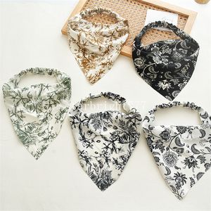 Novo estilo feminino ramo de árvore impressão bandanas meninas triângulo cabeça cachecol senhora alta elasticidade faixas de cabelo acessórios para o cabelo turbante