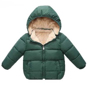 다운 코트 베이비 아이 소년 재킷 겨울 두꺼운 코트 여자 후드 재킷 어린이 옷 유아과 코트 1-6y j231013을위한 따뜻한 캐시미어 겉옷
