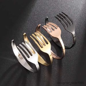 Charm Armband Fashion Creative Design Curved Cuterly Fork Sleeve Armband Men's Ladies Personality Leisure Jewelry Gift R231014