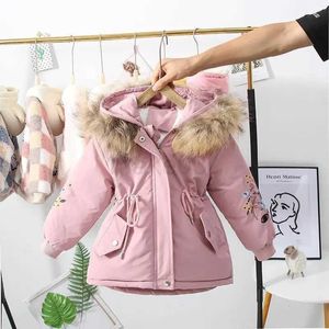 Down Coat Girls Pie To Overcome Winter Cotton Jacket 2023 New Korean Version Children's Clothing Plus Velvet Thick Kids Coats -20 Degrees J231013