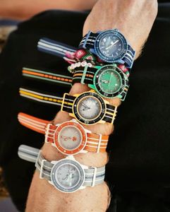 Relógio esportivo unissex Quartz Ocean Five Ocean Co marca série capa traseira transparente pulseira de nylon