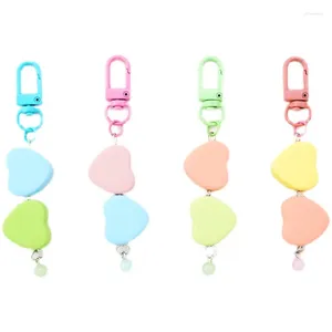 Chaveiros bonito pastel cor coração forma resina chaveiro para mulheres trinket chaveiros anel saco de carro charme airpods atacado pendente x163