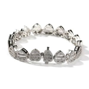 Heart Diamond Iced Out Tennis Chain Bracelets Mens Womens Fashion Hip Hop Bracelet Jewelry Silver Gold Chains