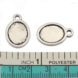 Charms DIY Double Cabochon Cameo Oval Metal 20 14mm 30st TRINKET Ornament hängsmycken smycken Tillbehör Hantverkstillbehör