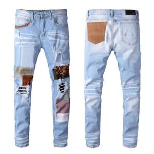 Jeans 2023 Hosen Hip-Hop Vaqueros Überlappung High Street Jeans Retro zerrissene Faltnähte Designer Motorradfahren schlanke Größe 28~38SML