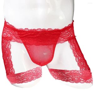 Unterhosen Männer Spaß Spitze Sexy Unterwäsche Tanga Leggings Attraktive Flatfoot Hosen Boxershorts Und