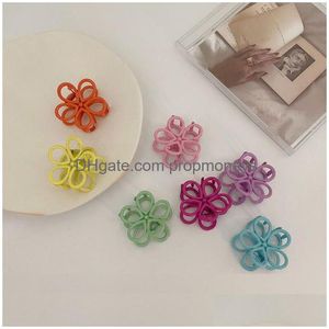 Hair Accessories Fashion Women Girls Small Hair Claw Cute Candy Color Flower Jaw Clip Hairpin Accessories Baby, Kids Maternity Accesso Dho3T