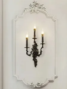 Vägglampor retro belysning fixtur fransk klassisk vintage sconces lyxig kunglig lampa antik mässing lätt koppar sconce