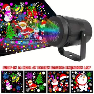 1 Pack Christmas LED Projector Lights, 16 Christmas Pattern Laser Projector Lights For Outdoor Stage Garden House Party Decoration