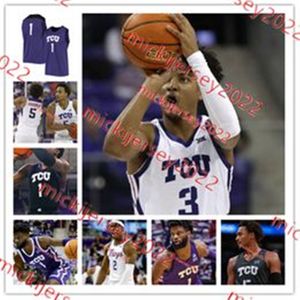 Avery Anderson III TCU Horned Frogs Basketball Jersey Custom Stitched Mens Youth 2 Emanuel Miller 1 Isaiah Manning 4 Jameer Nelson Jr. TCU Jerseys