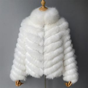 Women's Fur Faux Jaxmonoy Casaco De Pele Winter Real Coat Lady Fashion Luxury Reversible Jacket With Zipper Fuffly Outerwear 231013