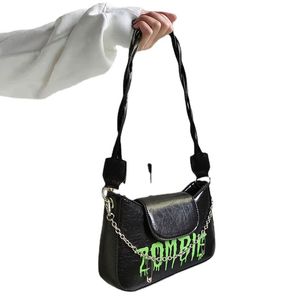 Halloween zumbi bolsa de ombro estilo punk 2023 nova corrente de verão design de corpo cruzado simples saco de axila de um ombro saco de corpo cruzado