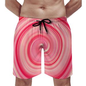 Pantaloncini da uomo Board Candy Swirls Costume da bagno casual Oro e rosa Abbigliamento sportivo da uomo ad asciugatura rapida Pantaloni corti da spiaggia di grandi dimensioni