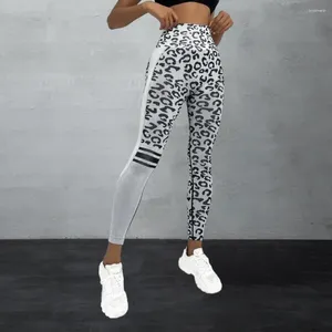 Active Pants Women Yoga Leopard Print High Waist Tummy Control Sports BuLift Skinny Slim Fit Seamless Long Trousers