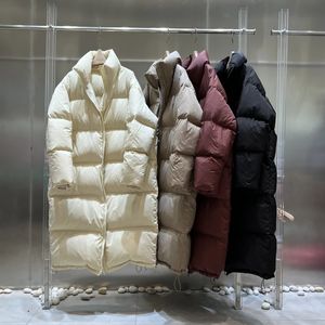 Women's Down Parkas Janveny Winter Stand Collar Thickeness XLong Bread Fluffy Puffer Coat Oversized White Duck Jacket Women Snow Outwear 231013