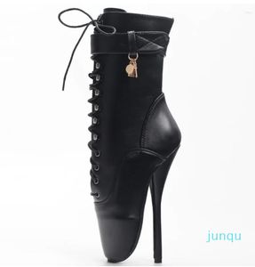 Boots JIALUOWEI 7 Inch High Heel Extreme Fetish Goth Ballet Laceup
