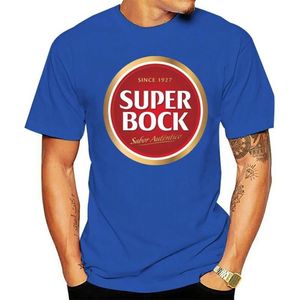 Homens camisetas Casual moda t-shirt em torno do pescoço legal homem super bock cerveja portugal impresso manga curta2283