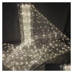 Decorative Flowers Wreaths Ceiling Decor Wrought Iron Starry Sky Net Luminous Lamp Beads Barbed Wire Party Props Scene Drop Delivery H Dh2C0