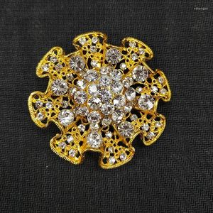 Broches femininos liga dourada flor strass broche casamento nupcial joias presentes