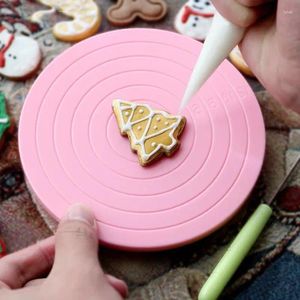 Bakeware Tools Mini Turntable DIY Anti-Sıdlı Kek Döner Masa Fondan Döner Platform Yuvarlak Kurabiye Dönen Pişirme Mutfak