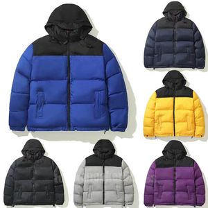 Giacca 2023 Piumino da uomo Piumino con cappuccio Cappotti spessi Uomo Donna Coppie Parka Cappotto invernale Colletto alla coreana Colore a contrasto