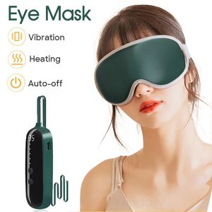 Máscaras de sono vibração inteligente olho massageador aquecimento máscara de vapor aliviar a fadiga círculo escuro terapia seca compressa quente cuidados 231013