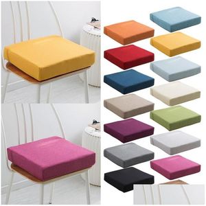 Cushion/Decorative Pillow 35D High Density Sponge Sofa Cushion Linen Chair Back Thickness 5Cm Square Office Mat Drop Delivery Home G Dhxu7