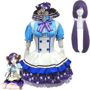 Cosplay Anime Nozomi Tojo Lovelive Love Live S Cosplay Costume Wig Lolita Candy Sexig kvinna Maid Uniform Halloween Carnival Party Suit