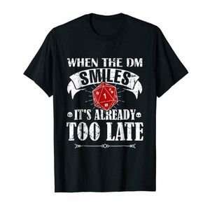 Men's T-Shirts Black Dnd When Dm Game Master Smiles Tabletop Rpg Shirt Us MenS Trend 2021 Breathable Tee280s