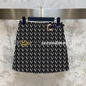 Designer letras jacquard saias sexy saia de cintura alta primavera verão denim saia feminina estilo casual saias