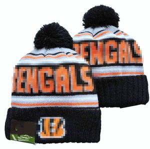 Berretti da uomo con risvolto lavorato a maglia Pom Bengals Berretti Cincinnati Bobble Hat Sport Cappello lavorato a maglia A righe Sideline Lana calda BasEball Berretti Berretto per donna a3