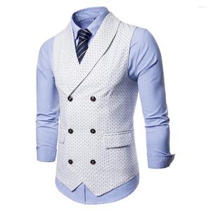 Men's Vests 2023 Autumn And Winter Vest European Fashion Suit Wholesale Double Breasted Printed For Men