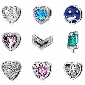 2020 925 Sterling Silver Heart Shape Clip Beads Fit Original Reflexions Bracelet Charms Fine Jewelry Making234L