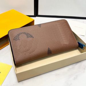 Luxusdesigner IV Cowide Clutch Bags Frankreich Marke Hochwertige echte Leder klassische alte Blumenbag -Kartenhalter Mode Frauen Feste Farbbeutelkoin Geldbörse