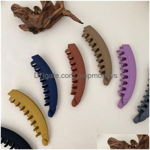 Hårtillbehör 1PC Frosted Banana Hair Clip Clamp Korean Hairpin Ponytail Holder Claw Clips Women Headwear Accessories Factory Price DHQVC