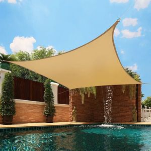 Tents and Shelters 2.5x2.5M Square Shade Sail 300D Waterproof Polyester For Garden Terrace Canopy Swimming Pool Sun Shade Canvas Camping Awning 231013