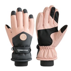 Ski gloves unisex outdoor cycling waterproof and anti slip thickened female couple touch screen cashmere texture cold Gloves Gloves designer